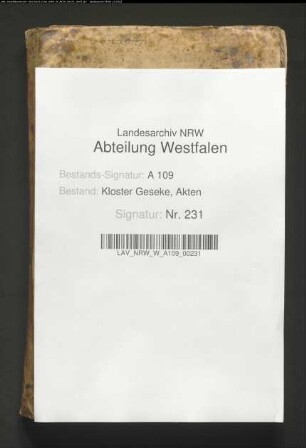 Lagerbuch des Stiftes.