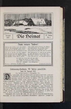 Januar 1917, 27. Jahrgang, Nr.1