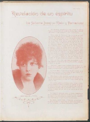 Revelación de un espíritu : La señorita Josefina Melo y Parravicini
