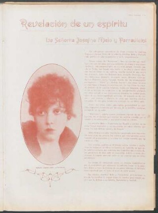 Revelación de un espíritu : La señorita Josefina Melo y Parravicini