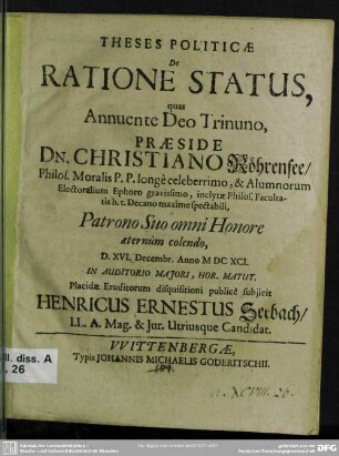 Theses politicae de ratione status