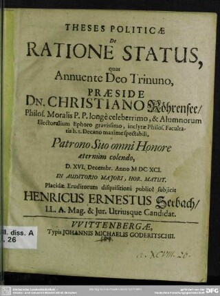 Theses politicae de ratione status