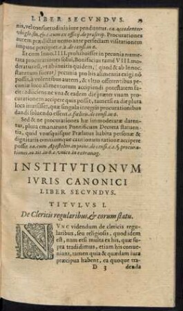 Titulus I. De Clericis regularibus, et eorum statu.