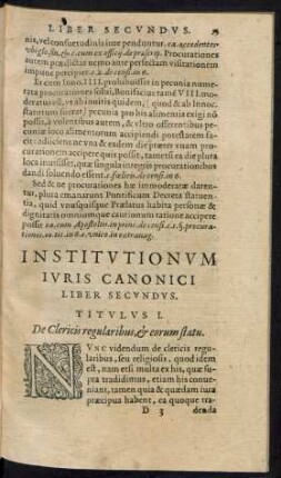 Titulus I. De Clericis regularibus, et eorum statu.