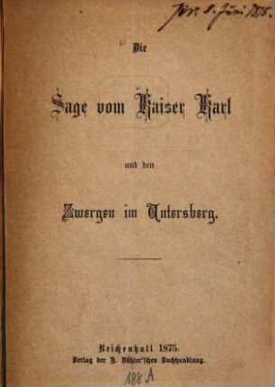 Die Sage vom Kaiser Karl und den Zwergen im Untersberg