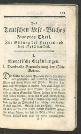 Zweyter Theil. Zur Bildung des Herzens und des Geschmackes.