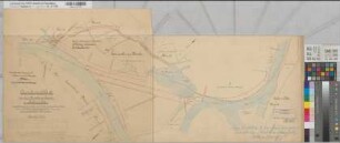 Ems Kanalisierung Grunderwerbskarte Strecke Dörpen Schleusenanlage bei Bollingerfähr (mit Variante) 1893 1 : 2000 45 x 101 kol. Zeichnung A. Franke, Wasserbauinspektor Wasser- und Schiffahrtsdirektion Münster
