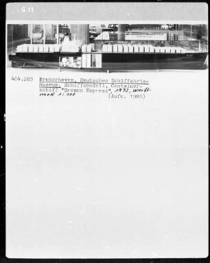 Container-Schiff "Bremen Express", 1972, Werftmodell