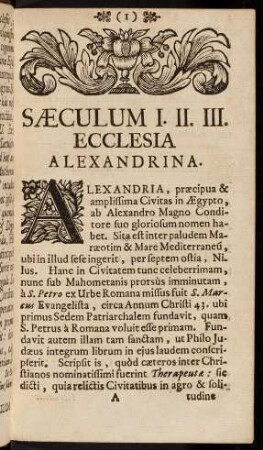 1-10, Saeculum I. II. III.
