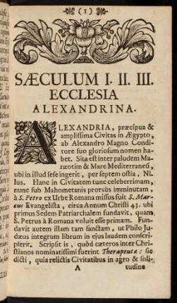 1-10, Saeculum I. II. III.