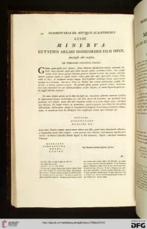 LXIII. Minerva / LXIII. Minerva
