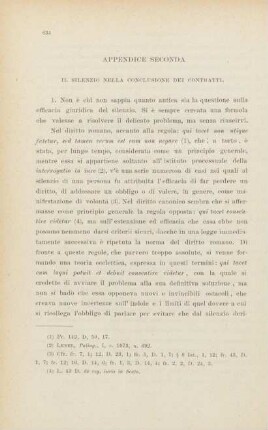 Appendice seconda. Il silenzio nella conclusione dei contratti