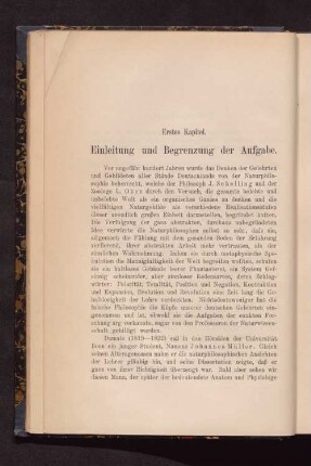 Erstes Kapitel. Einleitung und Begrenzung der Aufgabe.