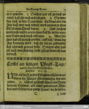 Epistel am heiligen Pfingst-Tage