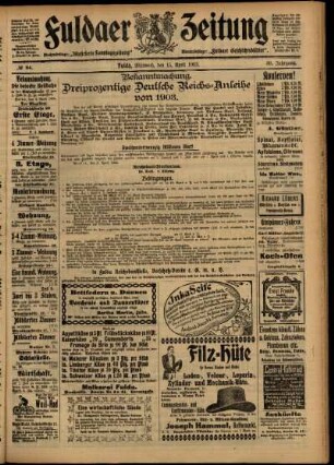 Ausgabe vom Mittwoch, den 01. April 1903.
