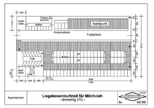 Liegeboxenlaufstall für Milchvieh -dreireihig (70)-