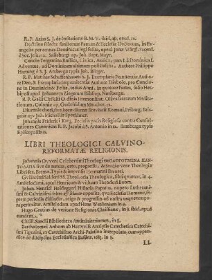 Libri Theologici Calvino-Reformatae Religionis.