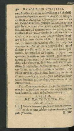 Caput II. De Univocis Seu Synonymis.