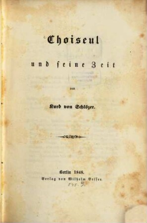 Choiseul und seine Zeit
