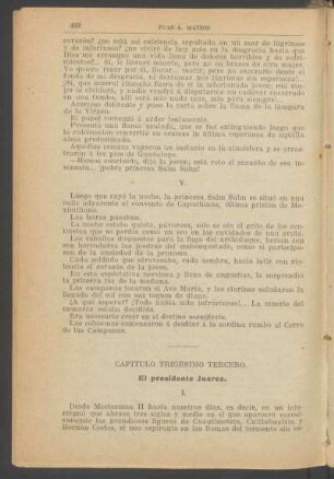 Capítulo trigésimo tercero. - El presidente Juárez.