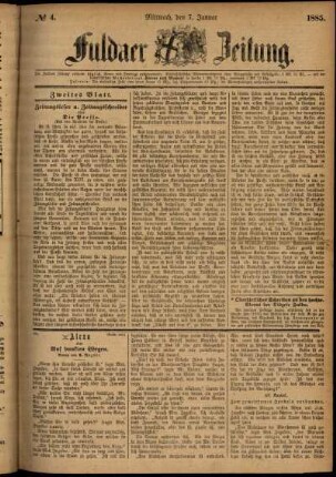 Ausgabe vom Mittwoch, den 07. Januar 1885.