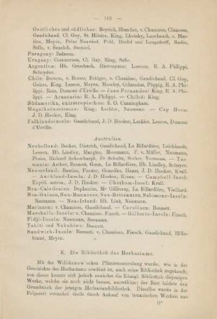 K. Die Bibliothek des Herbariums