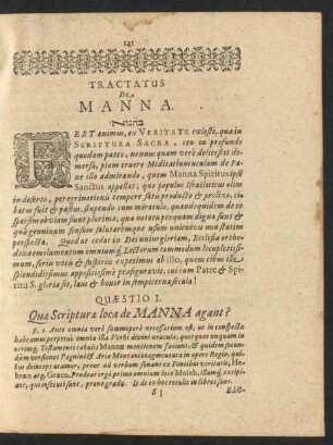Tractatus De Manna. Quaestio I. [bis] Quaestio LIX.