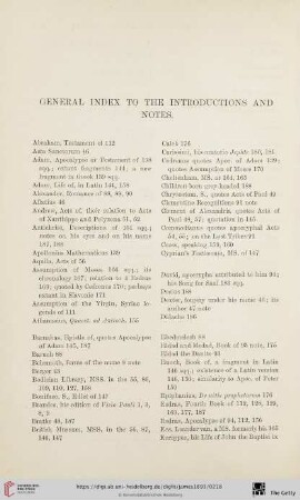 General Index to the Introductions and Notes