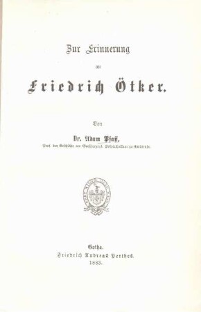 Zur Erinnerung an Friedrich Oetker
