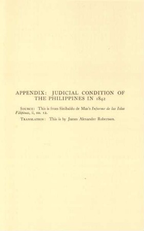 Appendix: Judicial condition of the Philippines in 1842