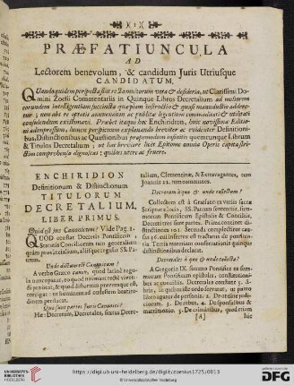 Praefatiuncula ad Lecttorem benevolum, & candidum Juris Utriusque candidatum