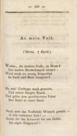 An mein Volk