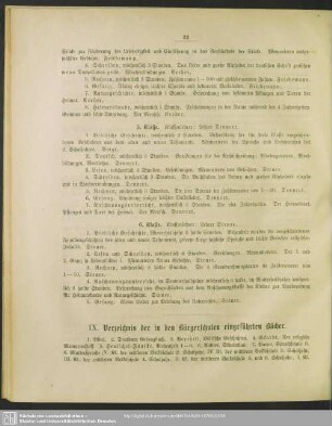 IX. Verzeichnis der in den Bürgerschulen eingeführten Bücher