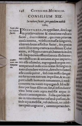 Consilium XIX. In rubore faciei, pro quodam nobili viro