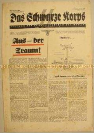 Wochenzeitung der SS "Das Schwarze Korps" u.a. zur Umsiedlung der deutschstämmigen Bevölkerung aus dem sowjetisch besetzten Polen