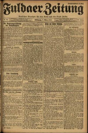 Ausgabe vom Mittwoch, den 07. März 1923.