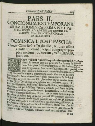 Pars II. Concionum Extemporanearum â Dominica Prima Post Pascha ...