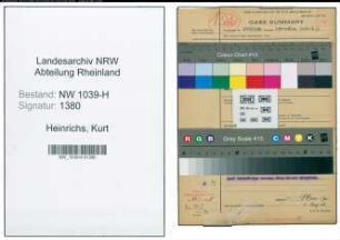 Entnazifizierung Kurt Heinrichs , geb. 01.12.1919 (Kunstmaler)