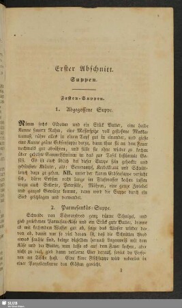 Erste Abtheilung. Suppen