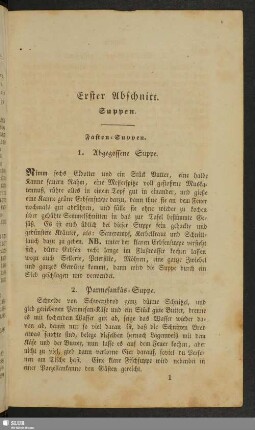 Erste Abtheilung. Suppen
