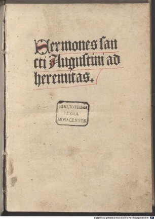 Sermones sancti Augustini ad heremitas