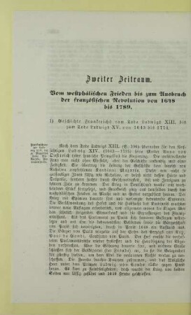 Zweiter Zeitraum. Vom westphälischen Frieden bis zum Ausbruch der französischen Revolution von 1648 bis 1789