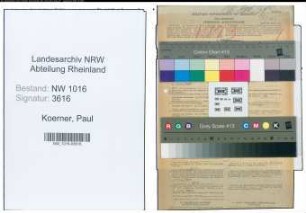 Entnazifizierung Paul Koerner , geb. 20.01.1891 (Eisenwarenhaendler)
