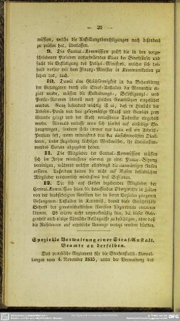 Spezielle Verwaltung einer Straf-Anstalt. Beamte an derselben