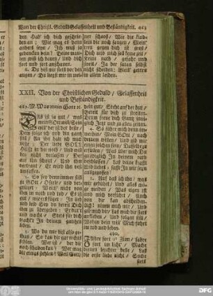 XXII. Von der Christlichen Geduld, Gelassenheit und Beständigkeit.