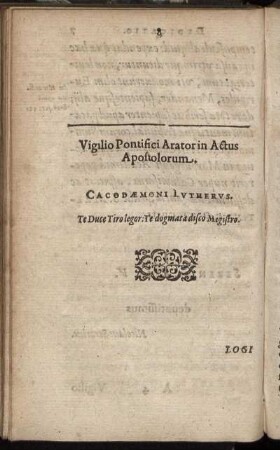 Vigilio Pontifici Arator in Actus Apostolorum.