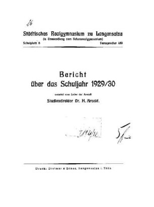 1929/30: Bericht ... - 1929/30