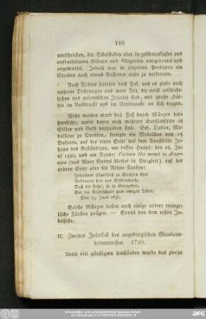 II. Zweites Jubelfest des augsburgischen Glaubensbekenntnisses. 1730.