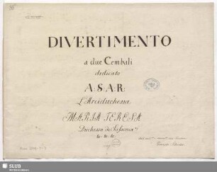 Divertimentos - Mus.3549-T-7 : cemb (2) : C