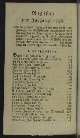 Register zum Jargange 1798